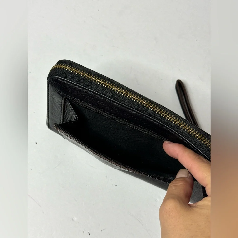 Fossil Leather Zip Around Bill & Credit Card Large Wallet